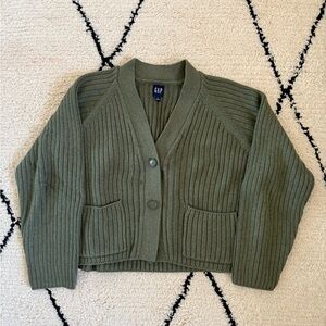 GAP Olive Green Thick Cotton Cardigan Size L